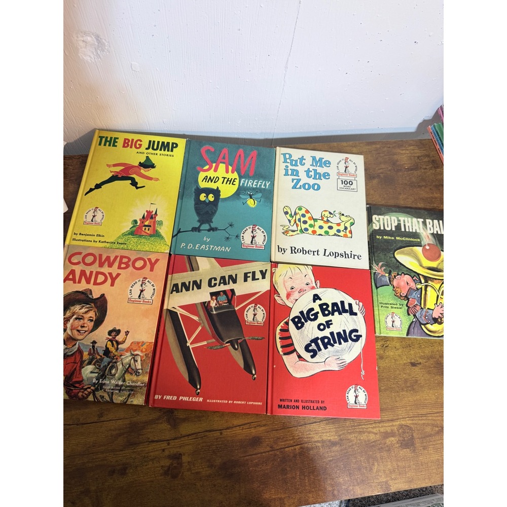 Random House Beginner Books Lot 7 Kids Vintage 1950s Hardcover Dr Seuss Classic